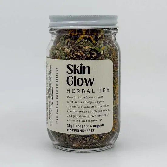 Picture of Skin Glow Loose Leaf Herbal Tea | Glass Jar