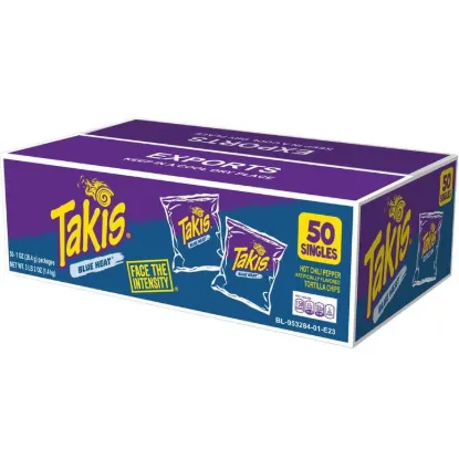 Picture of Takis Blue Heat Tortilla Chips, Hot Chili Pepper, 1 oz, 50 C