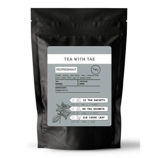 Picture of Peppermint Herbal Tea Pouch (15 Tea Bags) For Retail