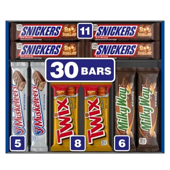 Picture of Mars Chocolate Candy Bars, Variety Pack, Full Size, 30ct