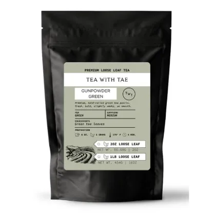 Picture of Gunpowder Green Loose Leaf Tea Pouch (2oz Size For Retail)