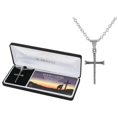 Picture of Man of God Necklace Cross Stainless Steel