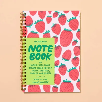 Picture of Letterpress A5 Spiral Notebook—Strawberry (Colorful Berries)