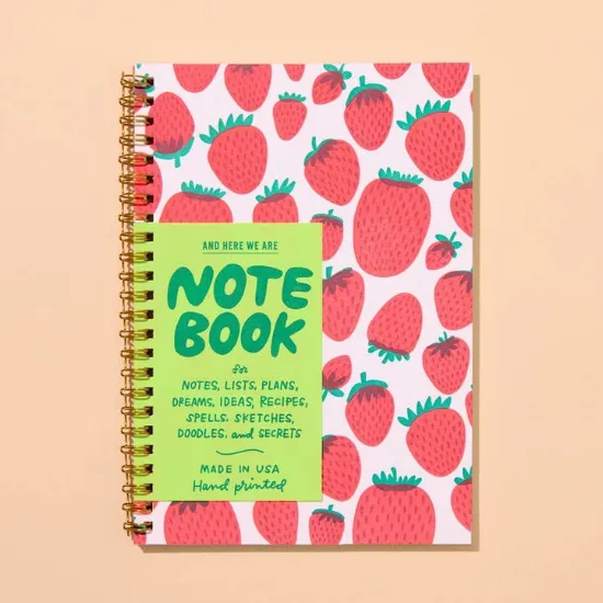 Picture of Letterpress A5 Spiral Notebook—Strawberry (Colorful Berries)