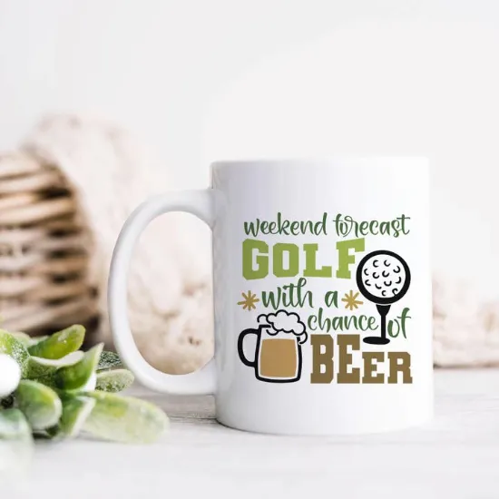 Picture of Golf with A Chance of Beer Mug, Golf Gift, Golf Cup
