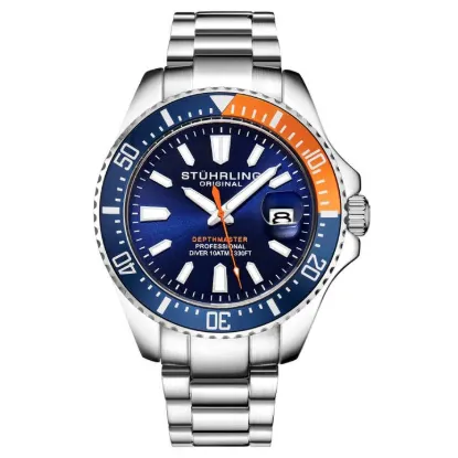 Picture of Depthmaster Quartz 42mm Wrist Watch - Blue and Orange Bezel
