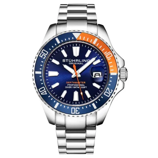 Picture of Depthmaster Quartz 42mm Wrist Watch - Blue and Orange Bezel