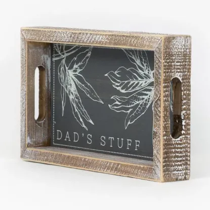 Picture of 15704 - 10x6x2 Wood Tray Dad Father's Day Decor Gifts