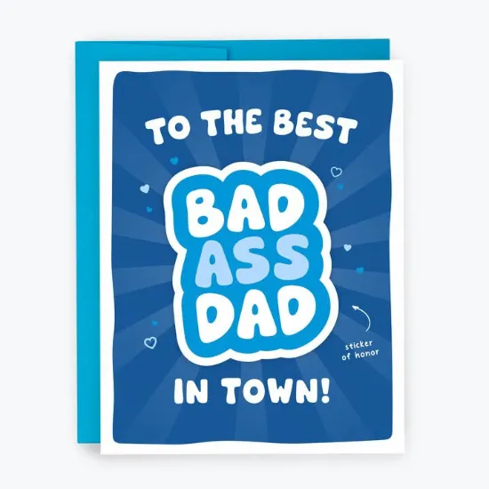 Picture of Bad Ass Dad Sticker Card, Card and Sticker