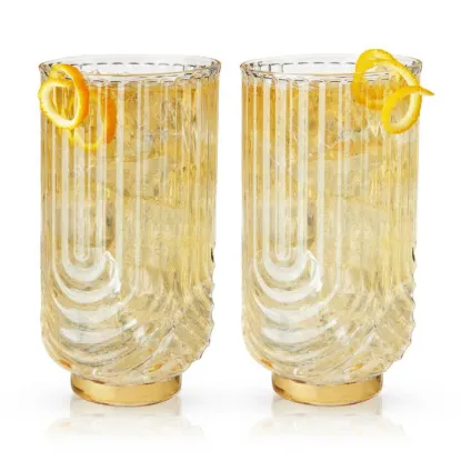 Picture of Deco Gatsby Gold Plated Glass Highball Glasses Set of 2