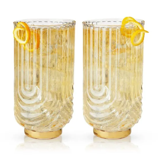 Picture of Deco Gatsby Gold Plated Glass Highball Glasses Set of 2