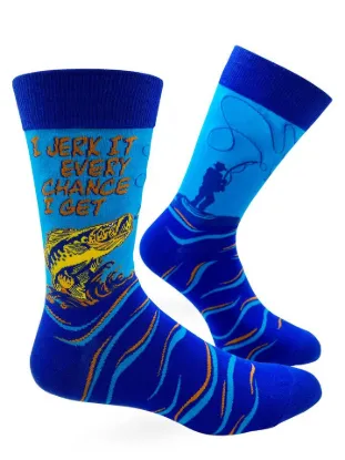 Picture of I Jerk It Every Chance I Get Men's Novelty Crew Socks