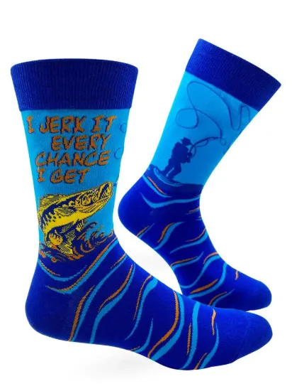 Picture of I Jerk It Every Chance I Get Men's Novelty Crew Socks