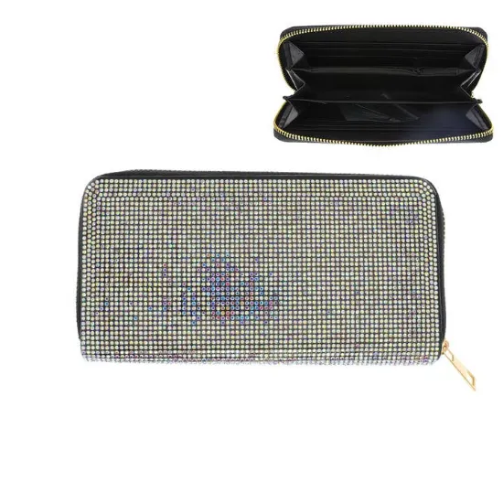 Picture of Crystal Rhinestone Accordion Zip Wallet Coin Bag