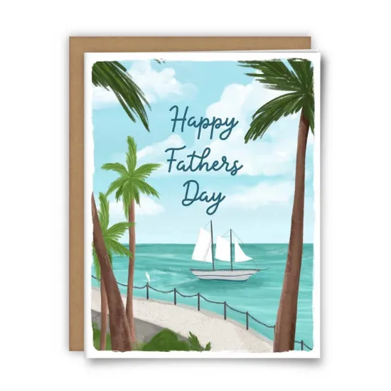 Picture of Fathers Day Card, Boating Dad, Tropical Fathers Day