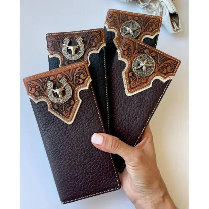 Picture of Bifold Wallet Genuine Tooled Leather Bi-Fold Wallet