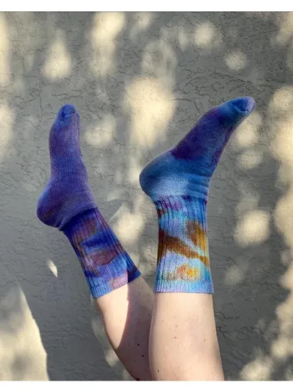 Picture of Hand Dyed Organic Cotton Crew Socks in 12 Colors