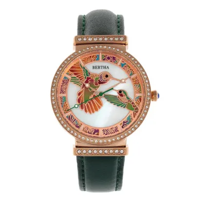Picture of Bertha Emily Mother-Of-Pearl Leather-Band Watch